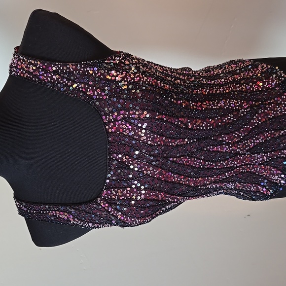 Vintage Ricki Freeman for TJ Nites beaded sequin formal tank top - Picture 2 of 10